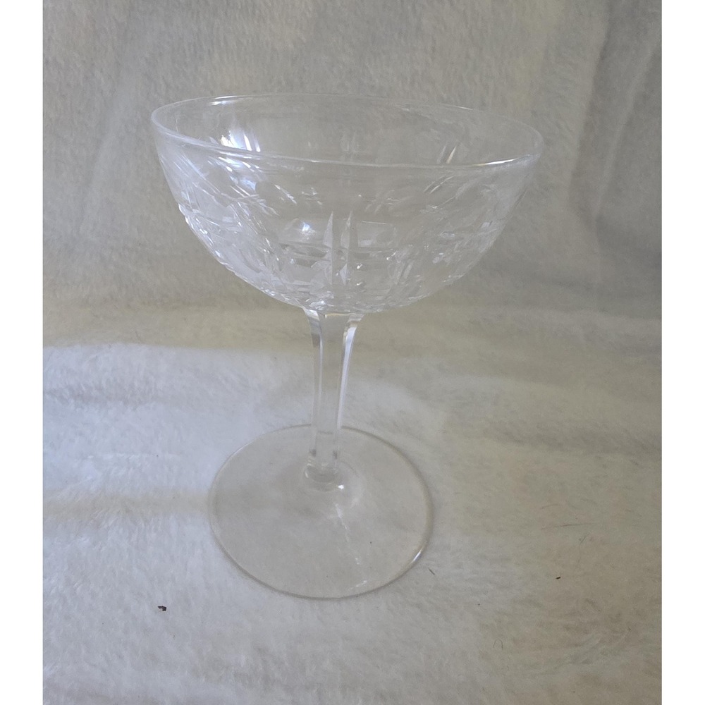 Vintage Cut Crystal Champagne Coupe Glass, Single 5" Tall Sherbet Glass